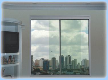 Janela de vidro temperado 2 folhas